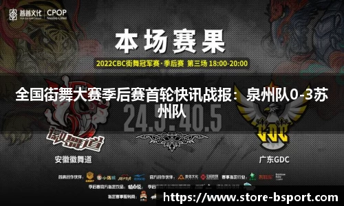 全国街舞大赛季后赛首轮快讯战报：泉州队0-3苏州队